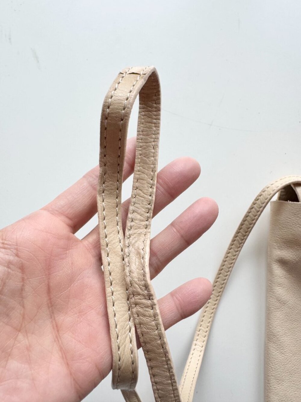ZARA Beige Genuine Leather Foldover Flap Metal Frame Crossbody Bag Purse - Picture 11 of 15